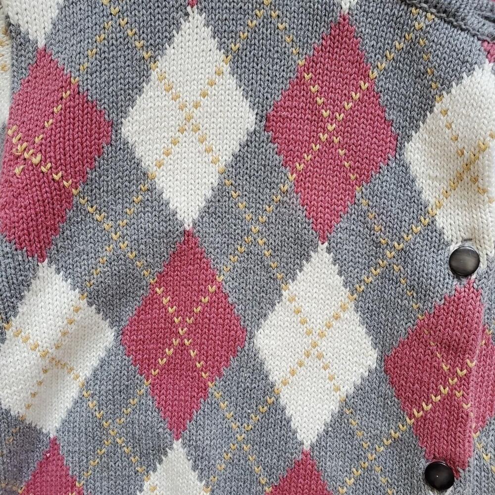 Gap pink white and grey button up sweater 100% cotton excellent condition - Picture 5 of 7